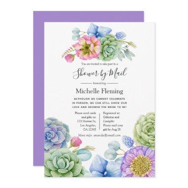 Succulent Floral Bridal or Baby Shower by Mail Invitations