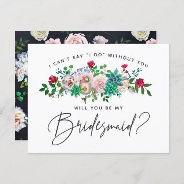 Succulent Floral Bridesmaid Invitations
