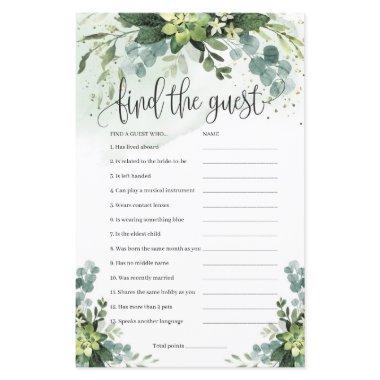 Succulent floral greenery find the guest game