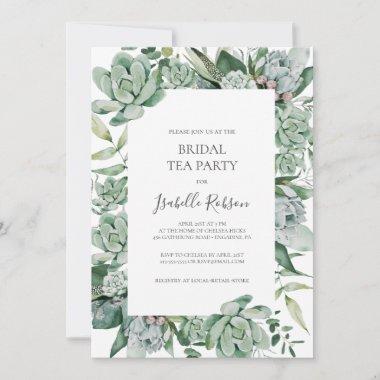 Succulent Greenery | Bridal Tea Party Invitations