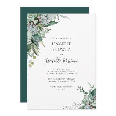 Succulent Greenery | Dark Green Lingerie Shower