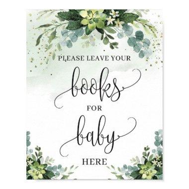 Succulent greenery foliage books for baby sign
