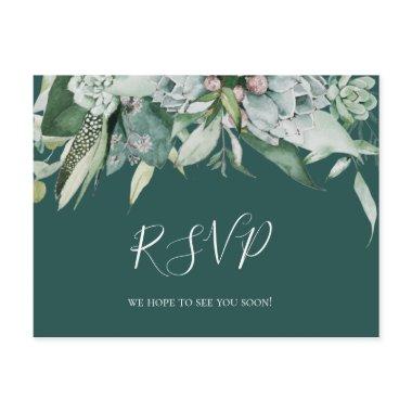 Succulent Greenery | Green Wedding RSVP Post