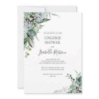 Succulent Greenery | Lingerie Shower Invitations