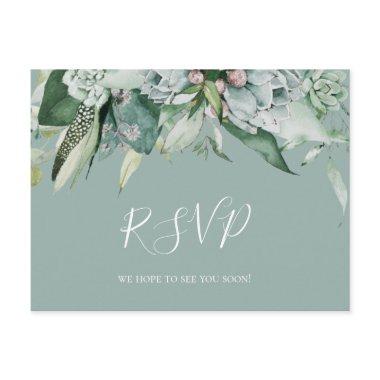 Succulent Greenery | Sage Wedding RSVP Post