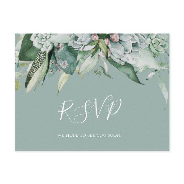 Succulent Greenery | Sage Wedding RSVP Post