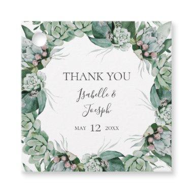 Succulent Greenery | Thank You Favor Tags