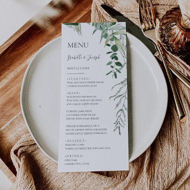 Succulent Greenery | Wedding Dinner Menu
