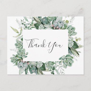 Succulent Greenery | Wedding Thank You PostInvitations