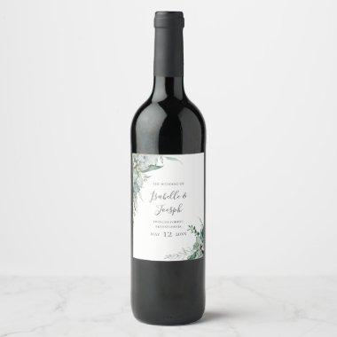 Succulent Greenery | Wedding Wine Label