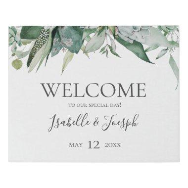 Succulent Greenery | Welcome Faux Canvas Print