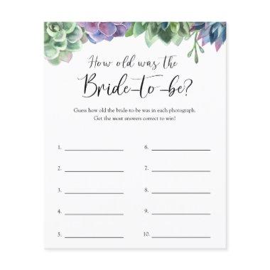 Succulent How Old Was The Bride Game