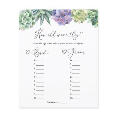 Succulent How Old Were They Bride and Groom Game