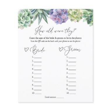 Succulent How Old Were They Bride and Groom Game