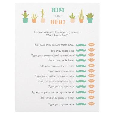 Succulent Plants him or her bridal shower game