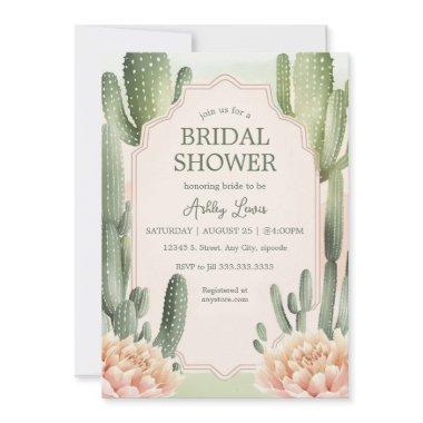 Succulent Romance Bridal Invite Cactus boho