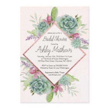 Succulent Shower Invitations, cactus Invitations