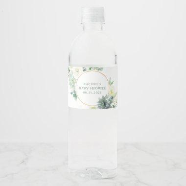 Succulents and Greenery Water Bottle Labels