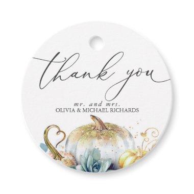 Succulents and Pumpkins Thank You Favor Tags