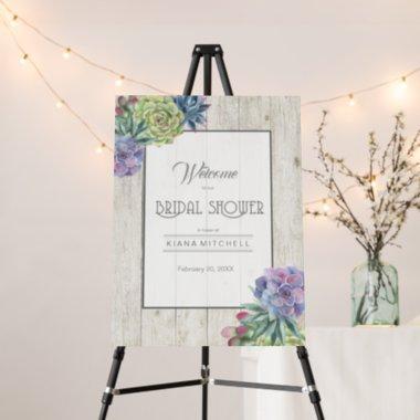 Succulents and Rustic Wood Shower Welcome ID515 Foam Board