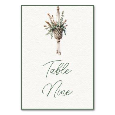 Succulents: Boho Chic Botanical Greenery Plant Table Number