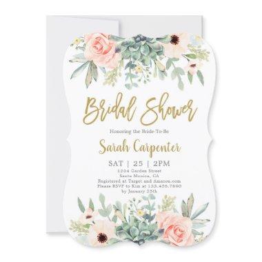 Succulents Bridal Shower Invitations