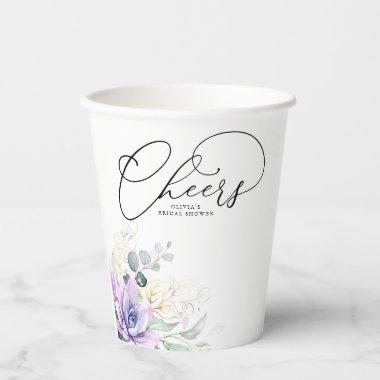 Succulents Gold Greenery Leaves Elegant Modern Pap Paper Cups