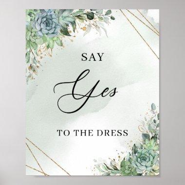 Succulents gold Say Yes to the Dress Game sign