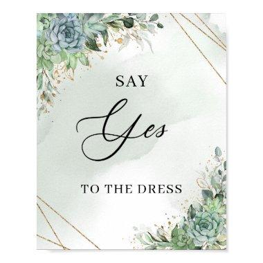 Succulents gold Say Yes to the Dress Game sign