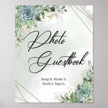 Succulents greenery foliage Photo Guestbook sign