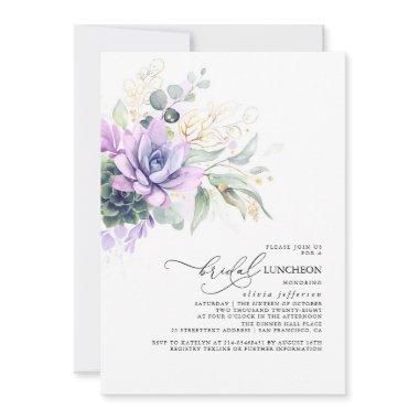 Succulents Greenery Gold Leaves Bridal Luncheon I