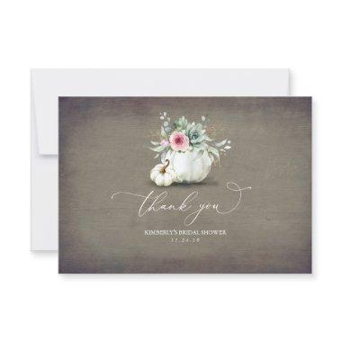 Succulents Greenery Pumpkins Bridal Shower Thank You Invitations