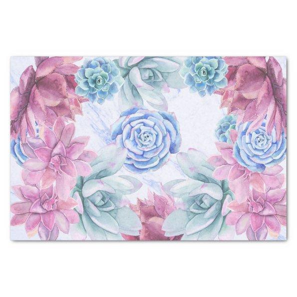 Succulents Modern Chic Marble  Fiesta Tissue Paper