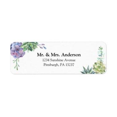 Succulents Return Address Label