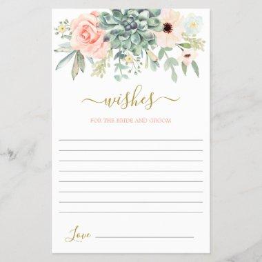 Succulents Wishes for the Bride Invitations