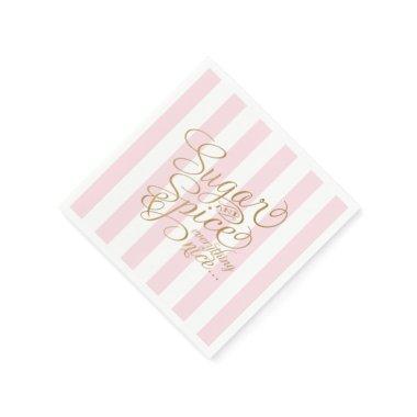 Sugar and Spice Pink Striped Paper Napkins
