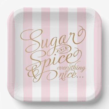 Sugar and Spice Pink Striped Paper Plates