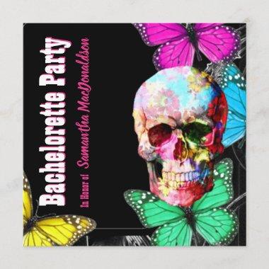 Sugar skull and butterflies bachelorette party Invitations