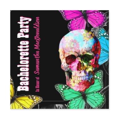 Sugar skull and butterflies bachelorette party Invitations