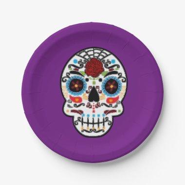 Sugar Skull Mexican Spanish Skeleton Party Paper Plates