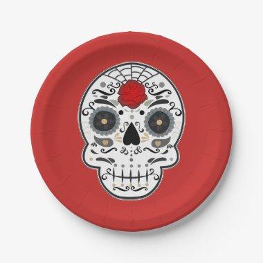 Sugar Skull Mexican Spanish Skeleton Party Paper Plates