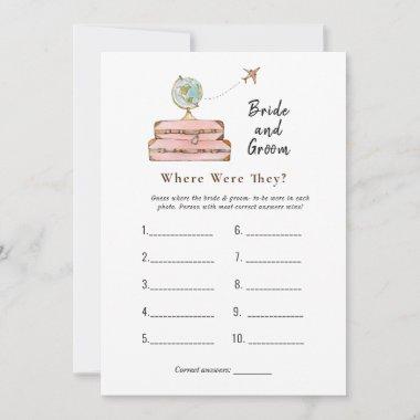 Suitcases "Where were they" Bridal shower game Invitations