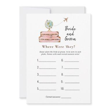 Suitcases "Where were they" Bridal shower game Invitations