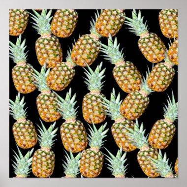 summer aloha hawaiian tropical fruit pineapple poster