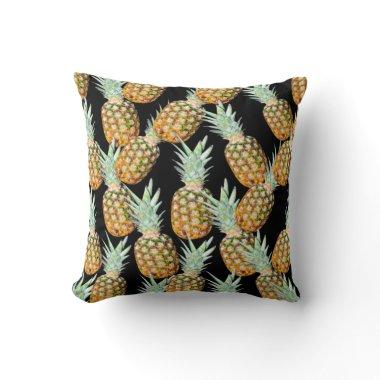 summer aloha hawaiian tropical fruit pineapple throw pillow