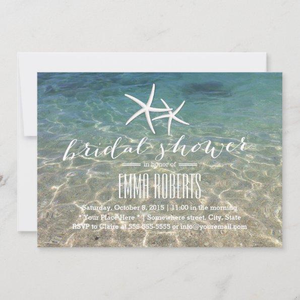 Summer Beach Starfish Bridal Shower Invitations