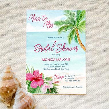 Summer beach tropical bridal shower Invitations