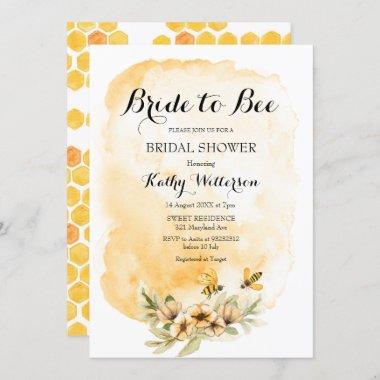 Summer Bride to Bee Bridal Shower Invitations
