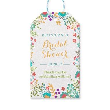 Summer Bright Cute Flowers Bridal Shower Thank You Gift Tags