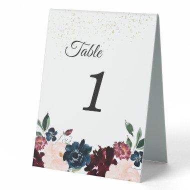 Summer Celebration Wedding Table Number Tent Sign